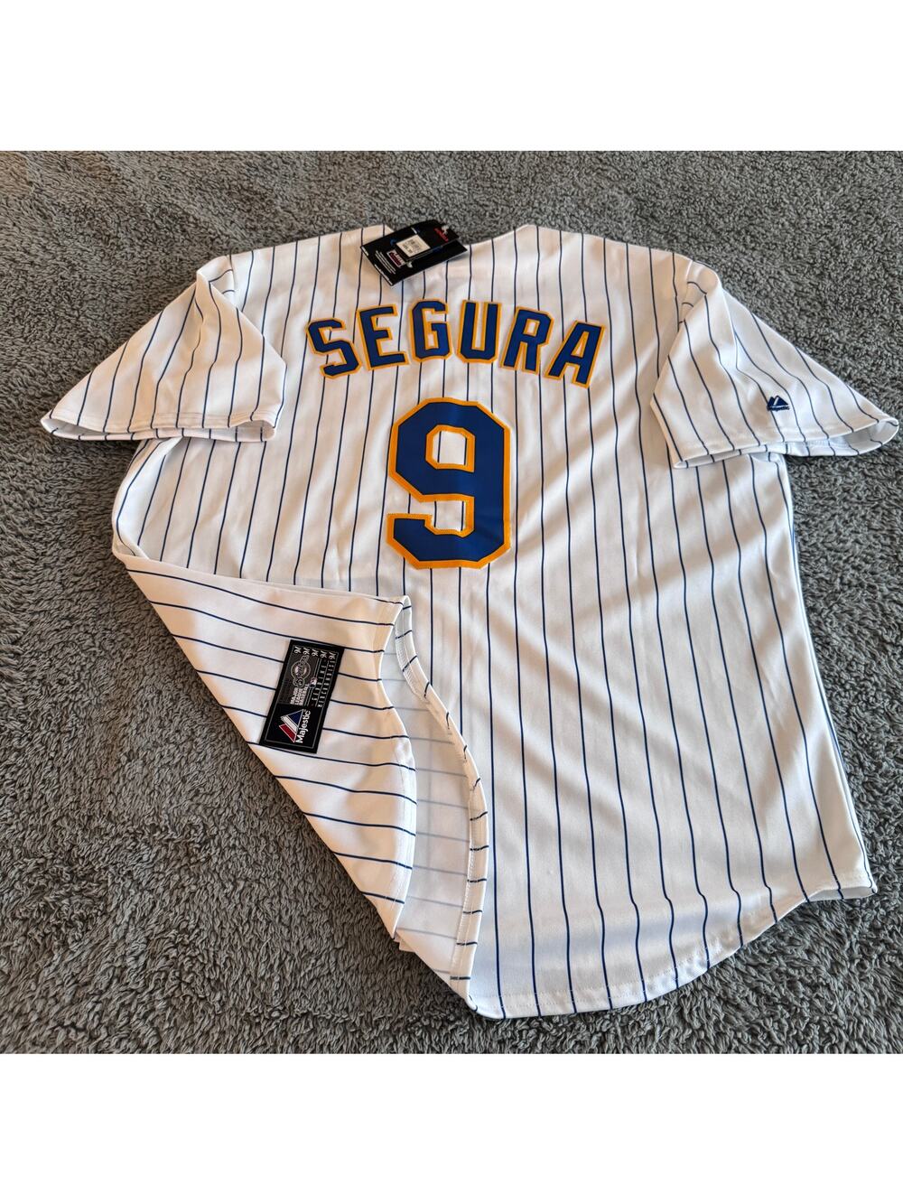 NWT 2013 Majestic Jean Segura MLB Milwaukee Brewers Alt White Jersey Men's XL